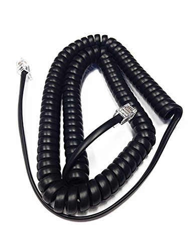 VoIP Lounge 12 Foot Black Handset Cord for Polycom VVX Series IP Phones 101 150 201 250 300 301 310 311 350 400 401 410 411 450 500 501 600 601 1500