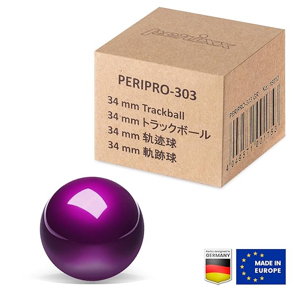 Perixx PERIPRO-303GP 34mm Replacement Trackball Glossy Purple Ball for Logitech M570 MX Ergo PERIMICE-517 717 Smooth Precise Control - View 7 of 8