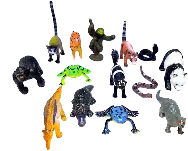 SENSORY4U Mini Safari Jungle Animals Play Set with 28 Assorted Creatures for Kids Educational Counting and Sensory Play Party Favors - View 2 of 7