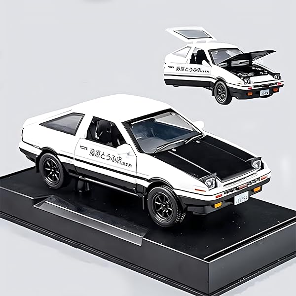 Mzexoma Mzexoma Initial D Toyota Trueno AE86 Alloy Diecast Car Model Pull Back Toy for Kids and Adults Black-Type A Sports Car