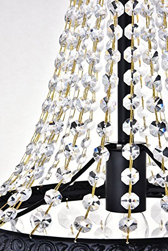 Bestier Modern French Empire Black Crystal Pendant Chandelier LED Ceiling Light for Dining Room Bathroom Bedroom Living Room 1E26 Bulbs Required - View 6 of 9