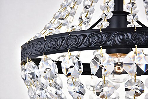 Bestier Modern French Empire Black Crystal Pendant Chandelier LED Ceiling Light for Dining Room Bathroom Bedroom Living Room 1E26 Bulbs Required - View 7 of 9