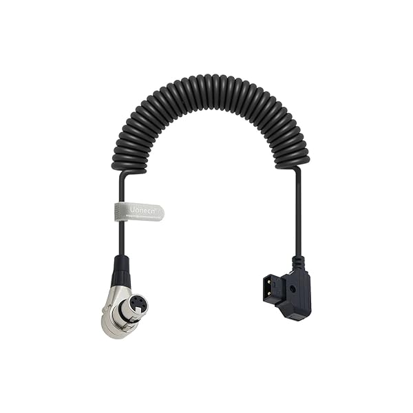 Uonecn ARRI ALEXA Camera Right Angle 90 Degree XLR 4 Pin Female to D-tap Power Spring Cable for Battery Adapter Supply - View 3 of 6