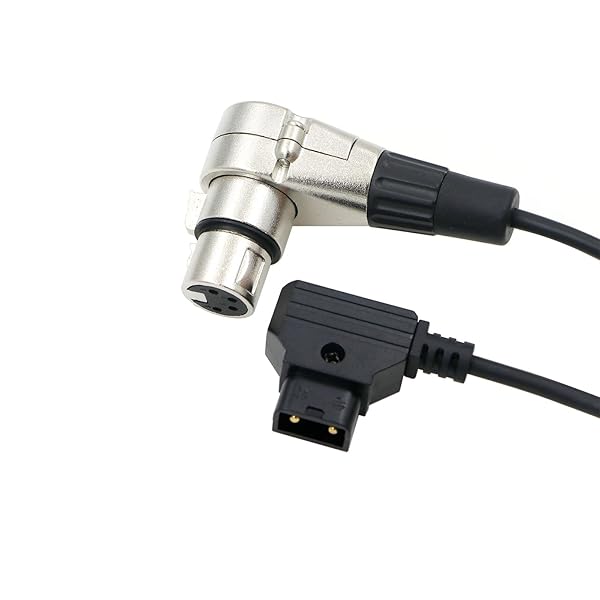 Uonecn ARRI ALEXA Camera Right Angle 90 Degree XLR 4 Pin Female to D-tap Power Spring Cable for Battery Adapter Supply - View 4 of 6