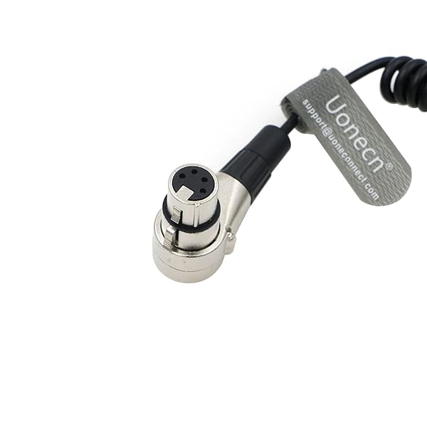 Uonecn ARRI ALEXA Camera Right Angle 90 Degree XLR 4 Pin Female to D-tap Power Spring Cable for Battery Adapter Supply - View 5 of 6