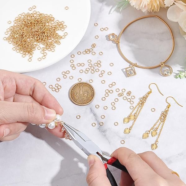 NBEADS NBEADS 500pcs 4mm Gold Jump Rings 304 Stainless Steel 18K Gold Plated for Jewelry Making Necklaces Bracelets Earrings Keychains - View 3 of 8
