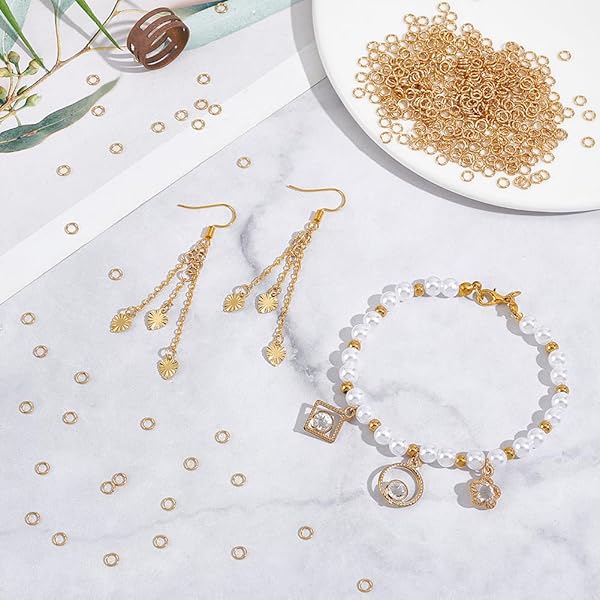 NBEADS NBEADS 500pcs 4mm Gold Jump Rings 304 Stainless Steel 18K Gold Plated for Jewelry Making Necklaces Bracelets Earrings Keychains - View 4 of 8