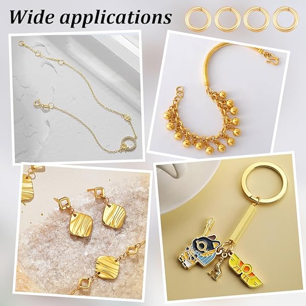 NBEADS NBEADS 500pcs 4mm Gold Jump Rings 304 Stainless Steel 18K Gold Plated for Jewelry Making Necklaces Bracelets Earrings Keychains - View 7 of 8