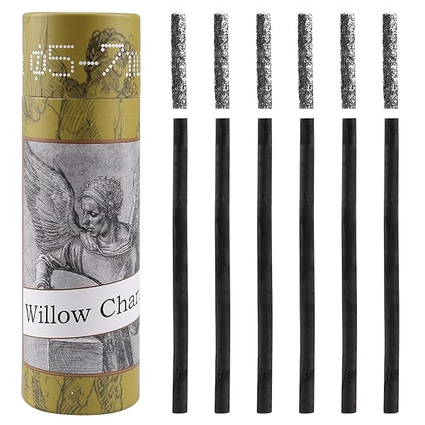 LOONENG LOONENG Willow Charcoal Sticks for Artists - 25 Natural Sketching & Drawing Tools (5-7mm) for All Skill Levels - View 2 of 10