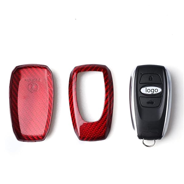 M.JVisun Carbon Fiber Case for Subaru Key Fob Genuine Cover for Outback Forester XV Legacy Levorg Smart Keyless Remote Red - View 5 of 10