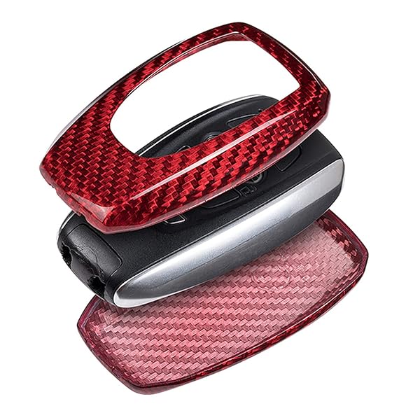 M.JVisun Carbon Fiber Case for Subaru Key Fob Genuine Cover for Outback Forester XV Legacy Levorg Smart Keyless Remote Red - View 6 of 10