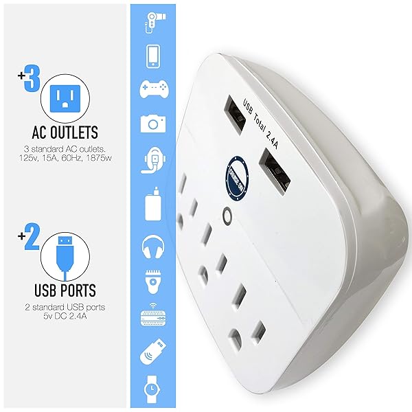 Cruise On Cruise Power Strip with USB Outlets Non Surge Protection Ship Approved Travel Accessories by Cruise On - View 4 of 10