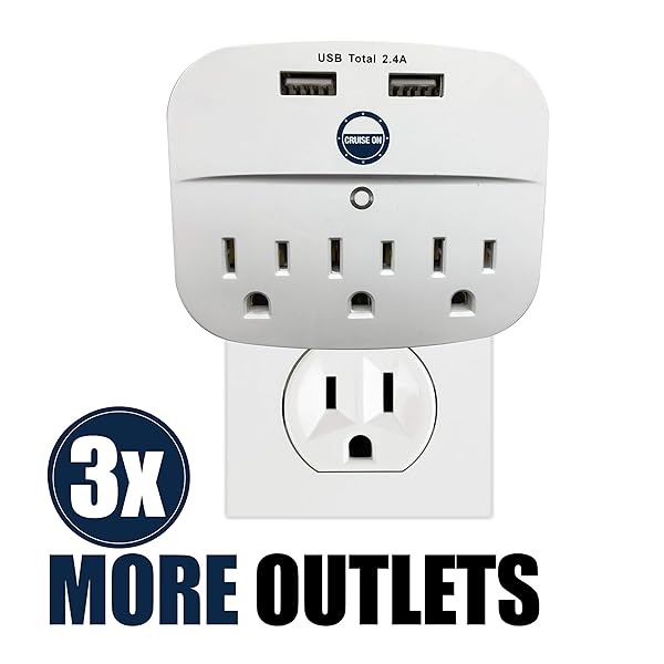 Cruise On Cruise Power Strip with USB Outlets Non Surge Protection Ship Approved Travel Accessories by Cruise On - View 8 of 10