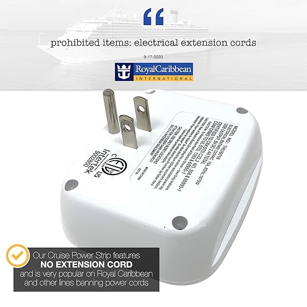 Cruise On Cruise Power Strip with USB Outlets Non Surge Protection Ship Approved Travel Accessories by Cruise On - View 9 of 10