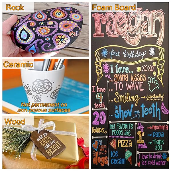 Sunshilor Sunshilor Metallic Markers Set of 12 - Perfect for Black Paper, Rock Painting, Card Making & More! - View 6 of 8