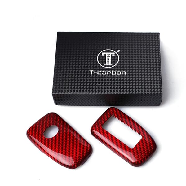 M.JVisun Carbon Fiber Key Fob Case for Lexus ES GS IS LX NX RX RC RC-F Smart Keyless Remote Red 4 Buttons Men's Women's Cover - View 5 of 6