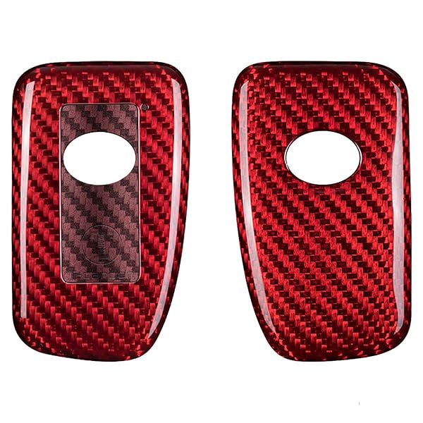 M.JVisun Carbon Fiber Key Fob Case for Lexus ES GS IS LX NX RX RC RC-F Smart Keyless Remote Red 4 Buttons Men's Women's Cover - View 6 of 6