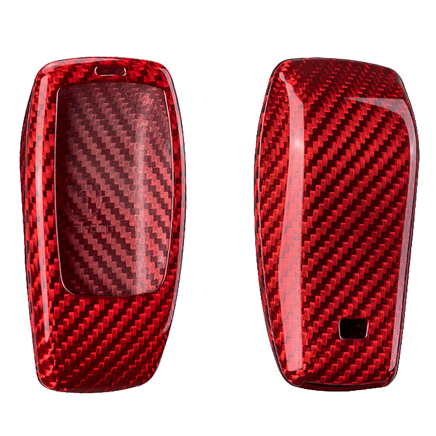 M.JVisun M.JVisun Carbon Fiber Key Fob Cover for Mercedes-Benz A C G E S Class 2017-2022 Smart Remote Case Red - View 6 of 7
