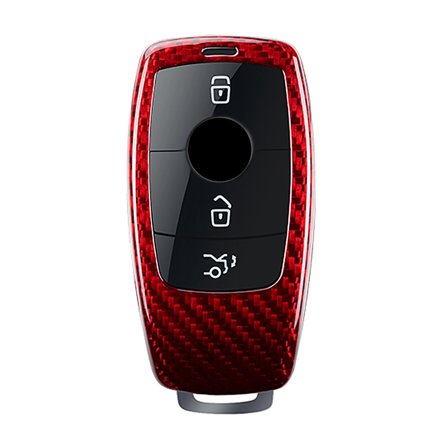 M.JVisun Carbon Fiber Key Fob Cover for Mercedes-Benz A C G E S Class 2017-2022 Smart Remote Case Red