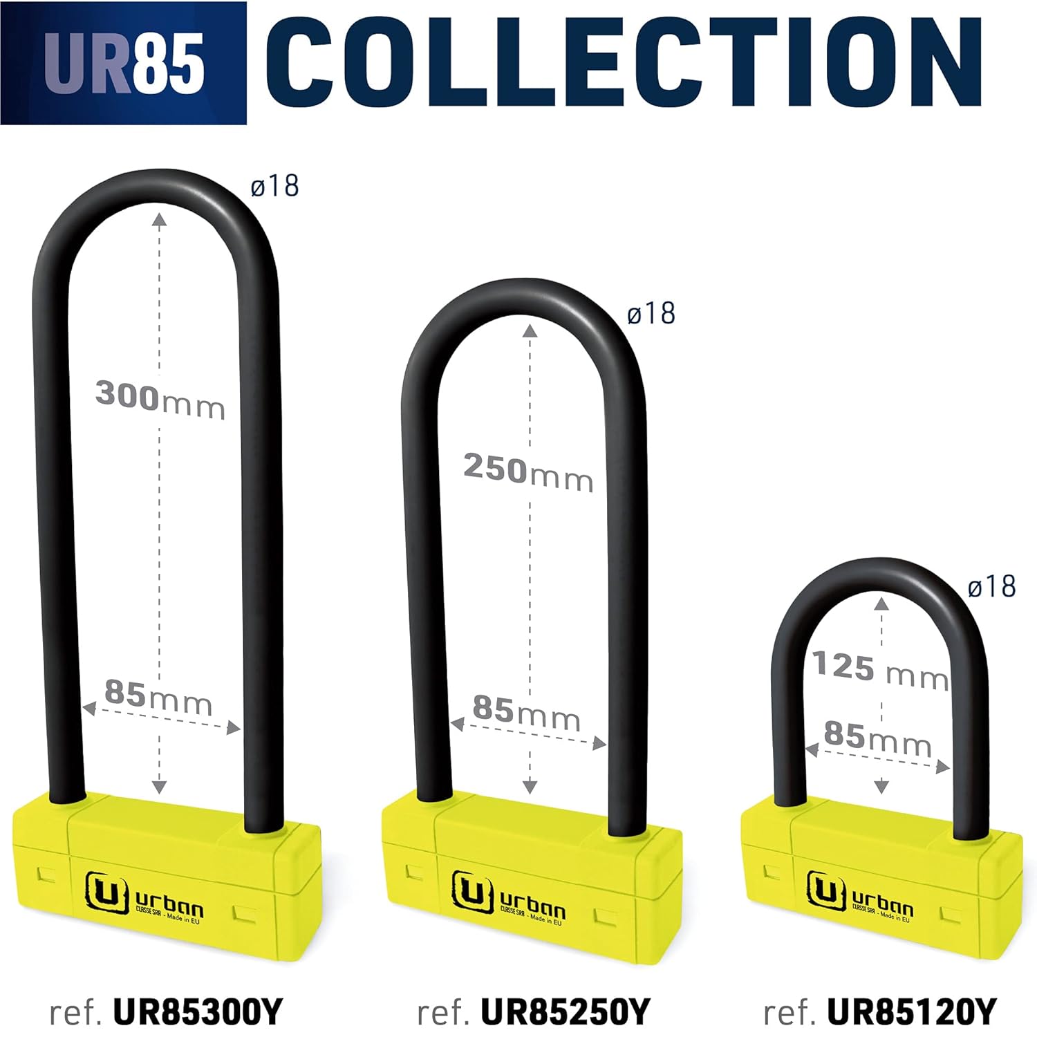 urban Urban UR85300 High Security U Lock for Motorcycle SRA Approved with Hardened Steel Shackle and Anti Theft Design 85x300mm - View 6 of 7