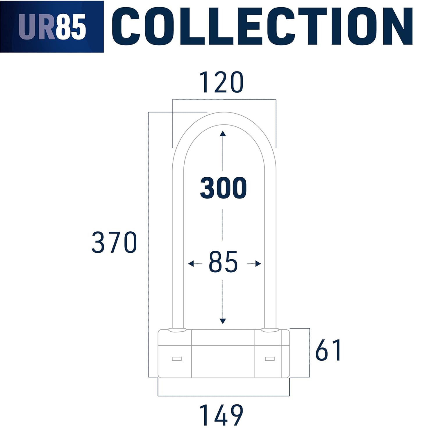 urban Urban UR85300 High Security U Lock for Motorcycle SRA Approved with Hardened Steel Shackle and Anti Theft Design 85x300mm - View 7 of 7