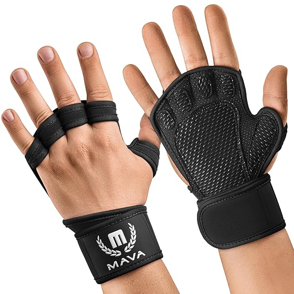 Mava Sports Shop MAVA Open Gym Gloves: Padded Weight Lifting Gloves with Wrist Support for Men & Women - Strong Grip & Anti-Sweat!