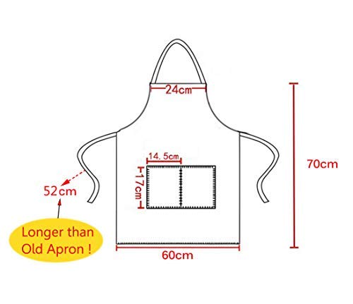 TSD STORY TSD STORY Orange Plain Bib Aprons Bulk for Adults with 2 Pockets Size 24X28 Ideal for Cooking and Painting 15PCS - View 8 of 9