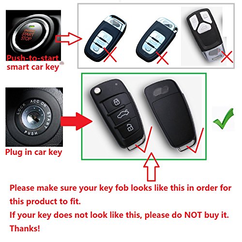 M.JVisun M.JVisun Soft Silicone Rubber Carbon Fiber Key Fob Cover for Audi A1 A3 S3 Q3 Q7 R8 TT Black Keyless Entry Remote Case - View 3 of 8