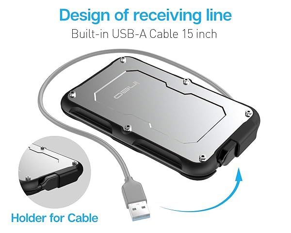 ineo Ineo 25 Inch USB 30 Type A Rugged Waterproof Shockproof External Hard Drive Enclosure T2580 - View 5 of 9