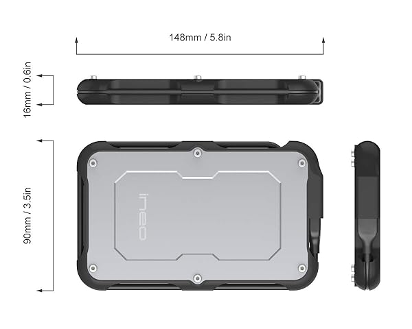 ineo Ineo 25 Inch USB 30 Type A Rugged Waterproof Shockproof External Hard Drive Enclosure T2580 - View 7 of 9