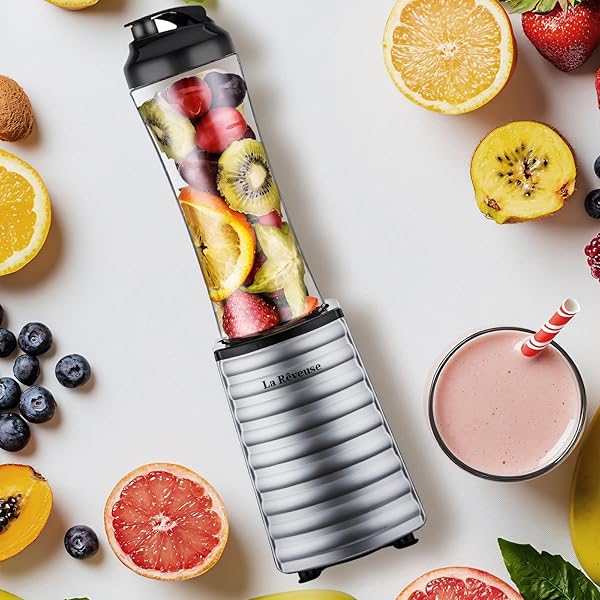 La Reveuse La Reveuse Smoothies Blender 300 Watt with 18 oz BPA Free Travel Bottle Dishwasher Safe for Easy Blending on the Go - View 4 of 10