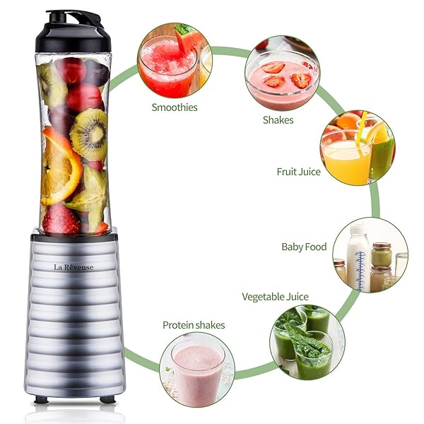 La Reveuse La Reveuse Smoothies Blender 300 Watt with 18 oz BPA Free Travel Bottle Dishwasher Safe for Easy Blending on the Go - View 7 of 10