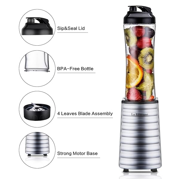 La Reveuse La Reveuse Smoothies Blender 300 Watt with 18 oz BPA Free Travel Bottle Dishwasher Safe for Easy Blending on the Go - View 10 of 10