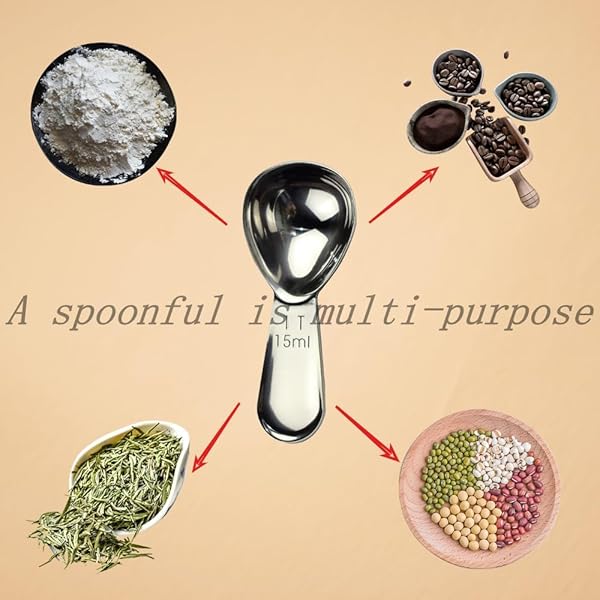 CoaGu CoaGu Short Handle Coffee Scoop 15ml Stainless Steel Measuring Spoon for Coffee Spices Protein Powder Compact Dishwasher Safe Rust Resistant - View 8 of 9