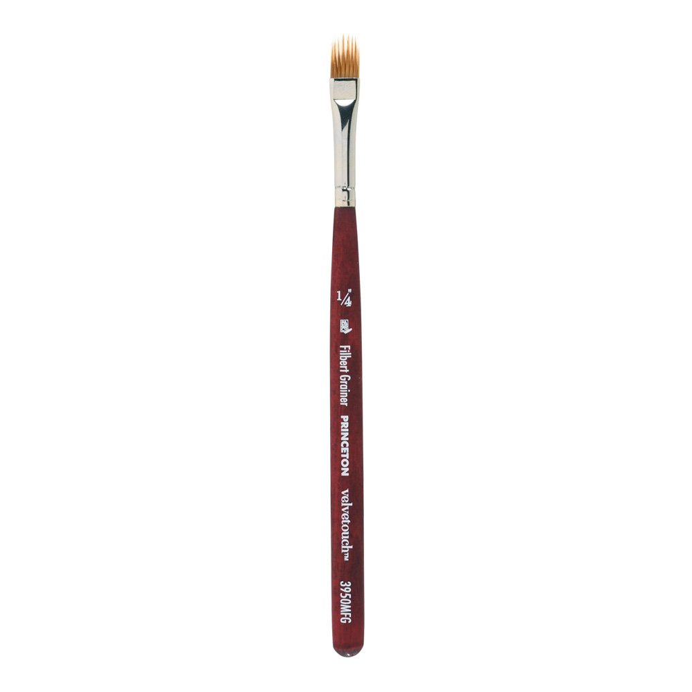 Princeton Velvetouch Artiste Mini Filbert Grainer Brush Size 1/4 for Acrylic Watercolor and Oil Painting