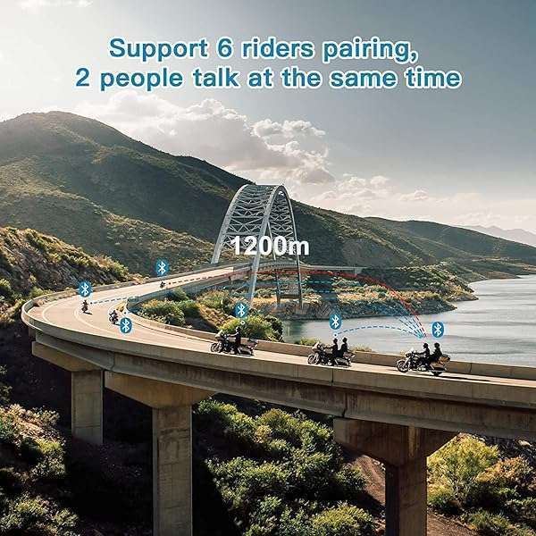 EJEAS EJEAS V6 Pro Bluetooth Intercom: 1200M Motorcycle Headset with Noise Cancellation & Waterproof for Dirt Bike, ATV, Snowmobile - View 4 of 10