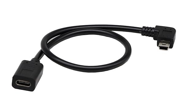 zdyCGTime ZdyCGTime 30CM USB C to Mini USB Cable 90 Degree Angle for Fast Data Sync and Charging for Phones Computers and Tablets - View 5 of 8