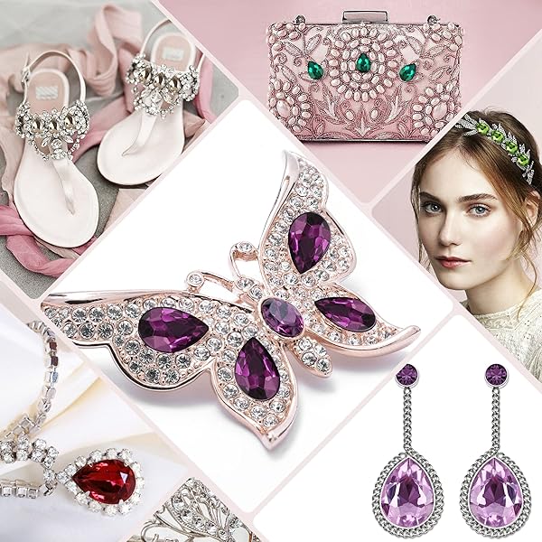 Jyukan Jyukan DIY Teardrop Crystal AB Resin Rhinestone Pointback Glass Beads for Jewelry Making Craft 50Pcs - View 5 of 9