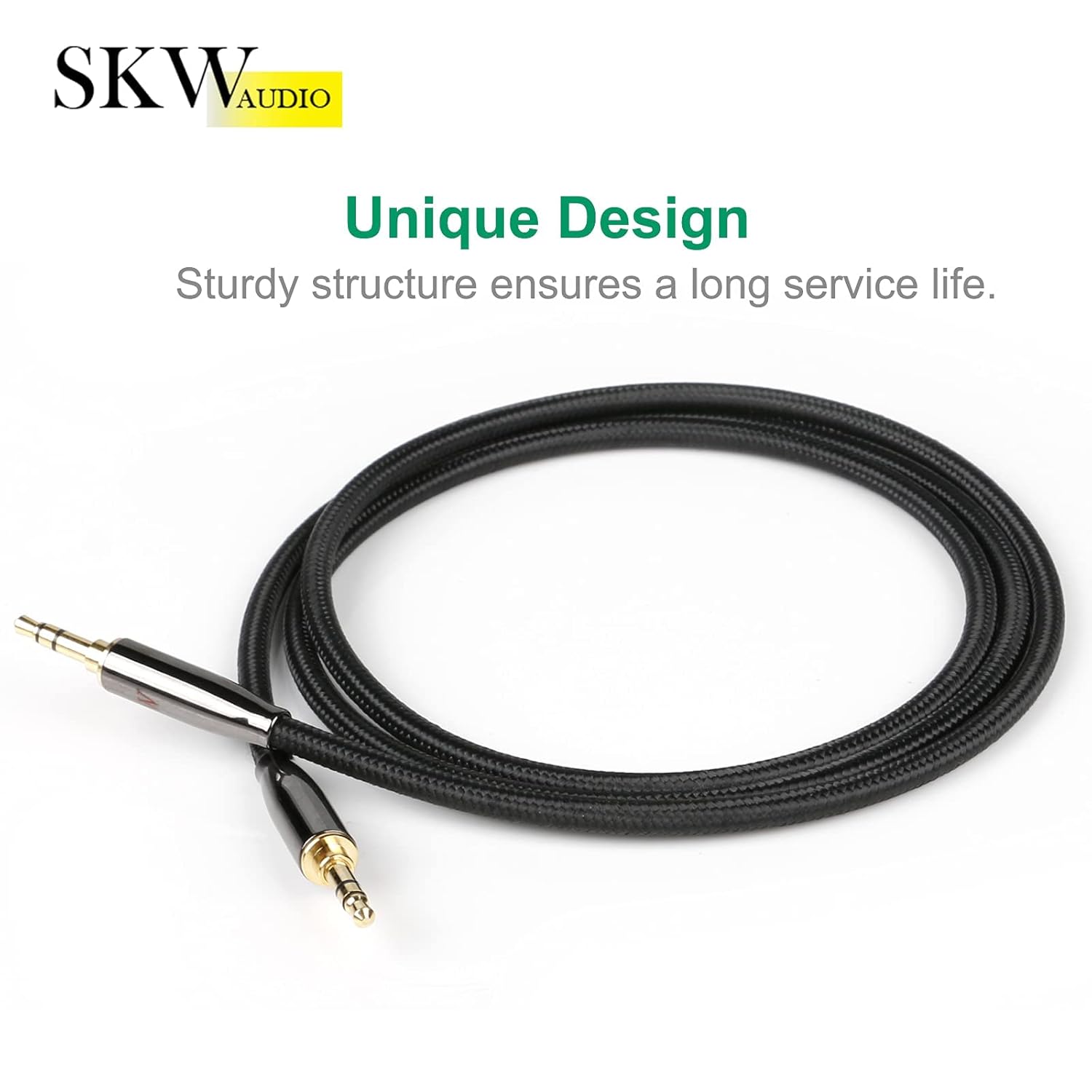 SKW SKW Aux Cable for Car Hi-Fi Sound 3.5mm Stereo Audio Cable 1/8 Inch Headphone Jack Cord for Home Stereo iPhone iPod iPad Echo Dot Sony 4.9ft - View 6 of 7
