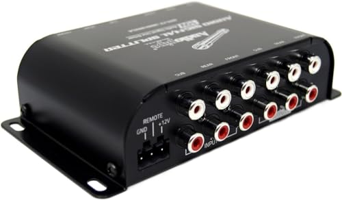 Audiopipe SPLIT3003RCA Multi-audio Amplifier with 3 RCA Outputs and Built-in 10V Line Driver for Superior Sound Quality
