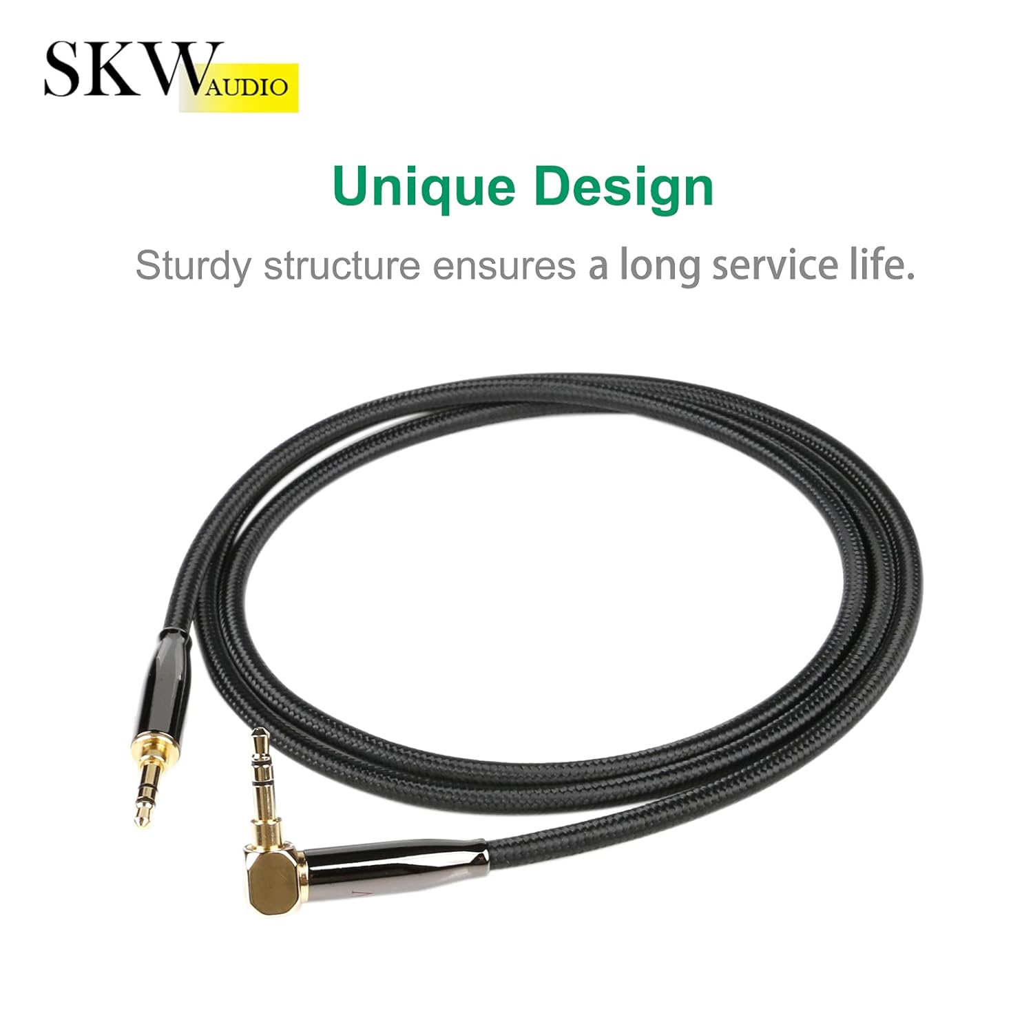 SKW SKW Aux Cable 3.5mm Stereo Audio Cord for Car Home Stereo iPhone iPod iPad Echo Dot Sony 1.6ft High Fidelity Sound - View 6 of 8