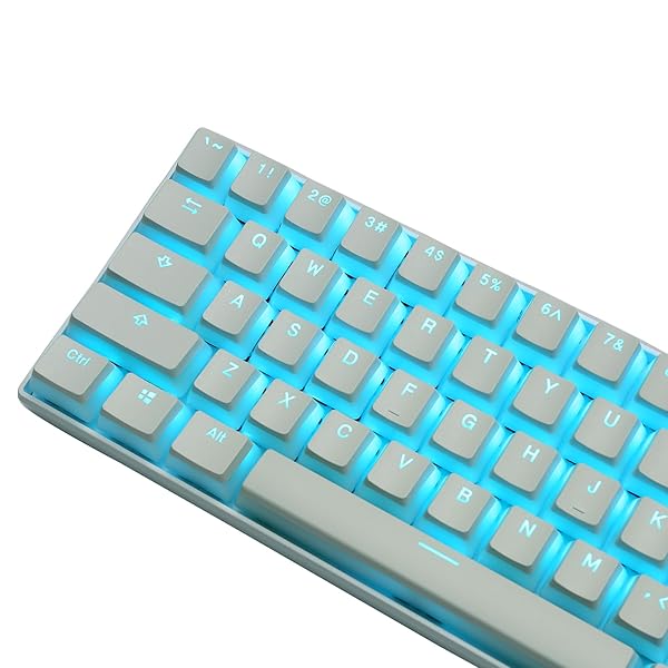 Happy Balls Happy Balls PBT Backlit Doubleshot Keycap Set for Cherry MX Mechanical Keyboards Translucent OEM Profile with Keycap Puller White - View 7 of 9