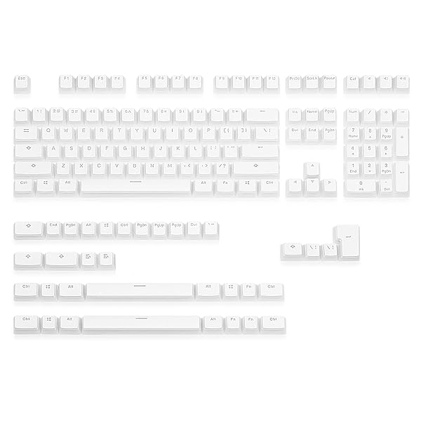 Happy Balls Happy Balls PBT Backlit Doubleshot Keycap Set for Cherry MX Mechanical Keyboards Translucent OEM Profile with Keycap Puller White - View 2 of 9
