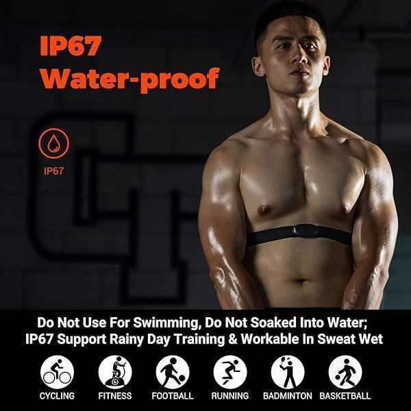 CooSpo COOSPO H6 Heart Rate Monitor: Bluetooth 4.0 Chest Strap for Peloton, Garmin & More - IP67 Waterproof Sensor - View 5 of 9