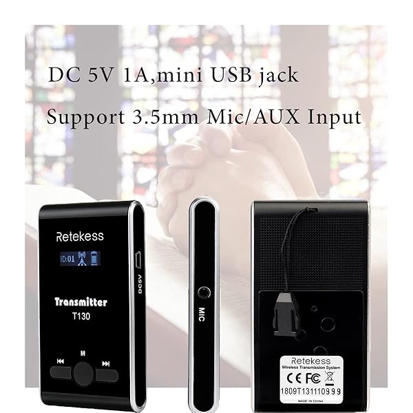 Retekess Retekess T130 Church Translation & Tour Guide System: 16-Port USB Charging, 164ft Range, 1 Transmitter & 10 Receivers - View 6 of 11