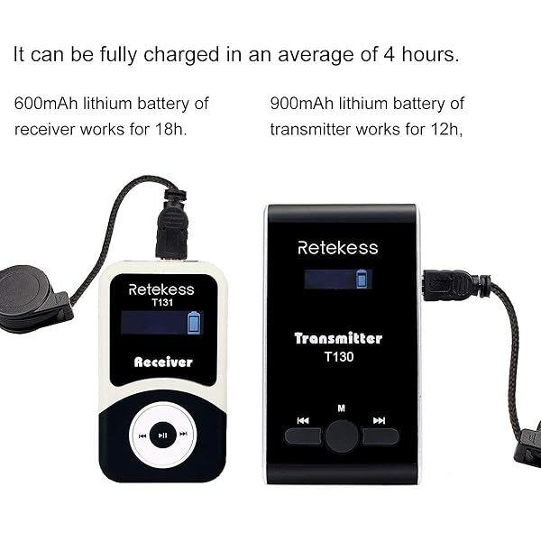 Retekess Retekess T130 Church Translation & Tour Guide System: 16-Port USB Charging, 164ft Range, 1 Transmitter & 10 Receivers - View 10 of 11