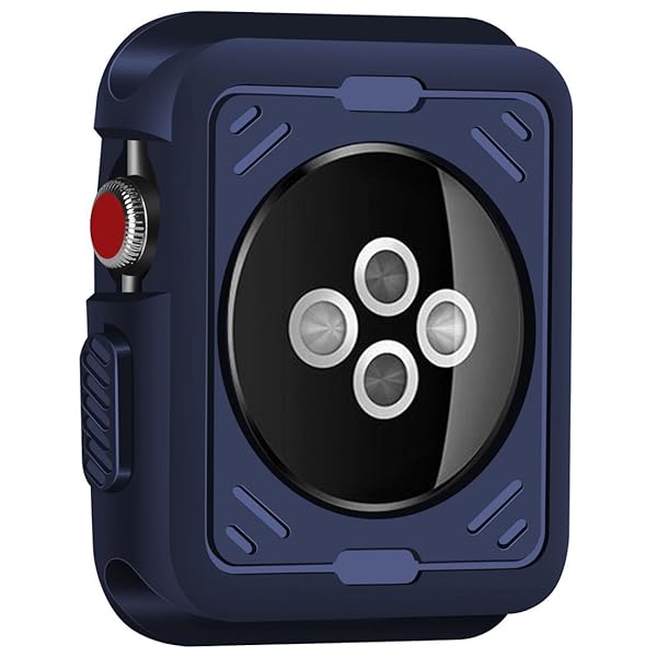 Wolait Wolait Rugged Protective Case and Tempered Glass Screen Protector for Apple Watch 42mm Series 3 2 1 Navy - View 6 of 8