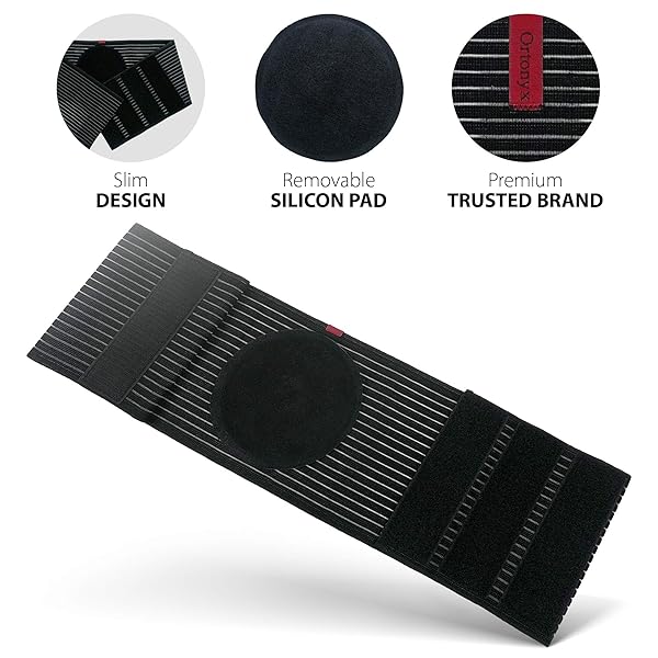 ORTONYX ORTONYX Umbilical Hernia Belt for Men and Women Abdominal Support Binder with Compression Pad for Hernia Surgery Prevention Small Medium - View 6 of 9