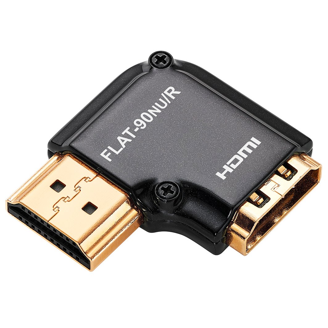 Zeskit HDMI Adapter Male to Female Right Angle Zinc Alloy Full Shielding 24K Gold Plated Connectors FLAT-90NU/R