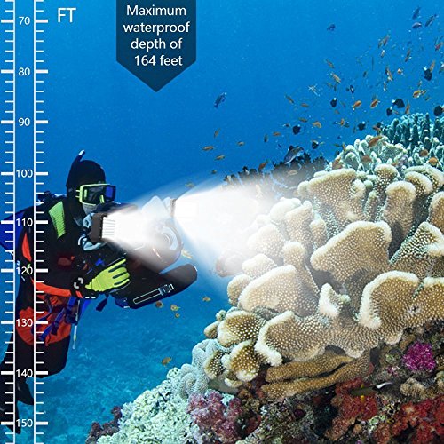 Suptig Underwater Dive Light 84 LED High Power Dimmable Waterproof 164ft for GoPro Canon Nikon Panasonic Sony SLR Cameras Black - View 4 of 9